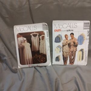 BNNU Set Of 2 McCalls Women's Sleepwear Patterns